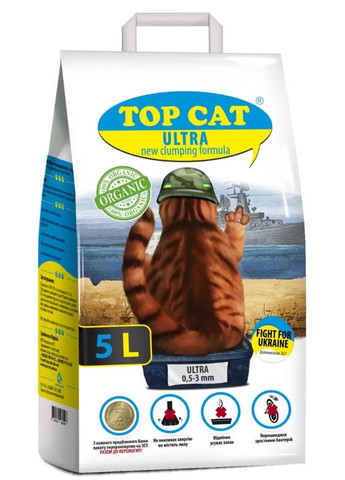 Наполнитель для кошачьего туалета ULTRA бентонитовый new clumping formula 0,5-3 мм 5 л Top Cat (266274664)