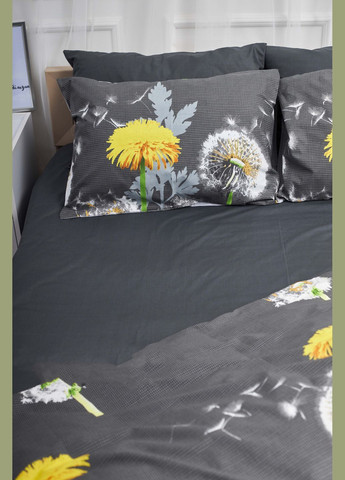 Комплект постільної білизни сімейний 143х210х2 наволочки 4х50х70 Бязь Gold Люкс (MS-820000933) Moon&Star Dandelion Black (285718029)