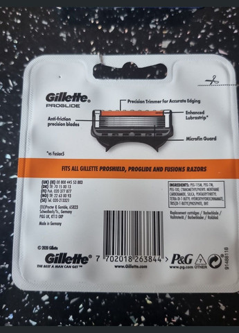 Змінні картриджі для бритви ProGlide (4 шт) Made in Germany Gillette (278773530)