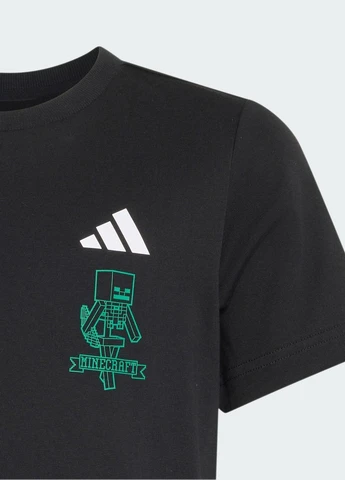 Чорна демісезонна футболка minecraft adidas