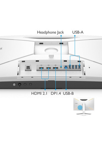 TFT 27" EX2710U, 4K UHD, IPS, 144Hz, 1 мс, 2хHDMI, DP, USBhub, HAS, колонки, білий BenQ (314747721)
