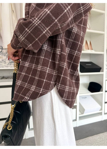 Жіноча утеплена сорочка оверсайз в клітинку MonCher (361057439)