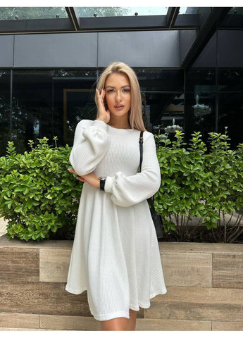 Молочна святковий, повсякденний, ділова, кежуал жіноча сукня вільного крою а-силует Style Point однотонна