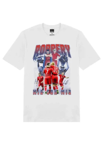 Чорно-біла футболка robben x ribery (robbery) No Brand