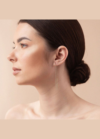 Сережки - протяжки у червоному золоті с06339 Oniks (264022711)