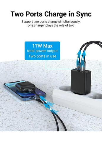 Сетевое зарядное устройство для USB Type C + QC4.0 (18-20W) Black (FBBB0-EU) Vention (336953154)
