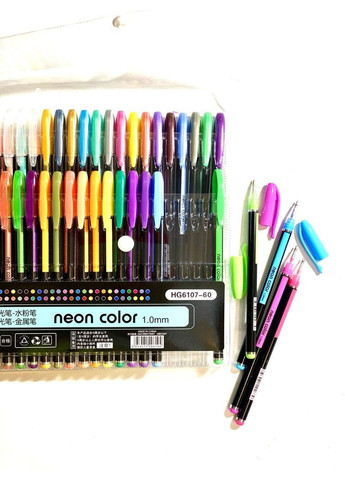 Набор гелевых ручек «HG-6107», 48 цветов, с блестками и пастельными оттенками для творчества. No Brand (366197595)