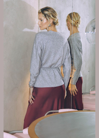 Шовкова спідниця міді бордового кольору Seventeen (345707900)