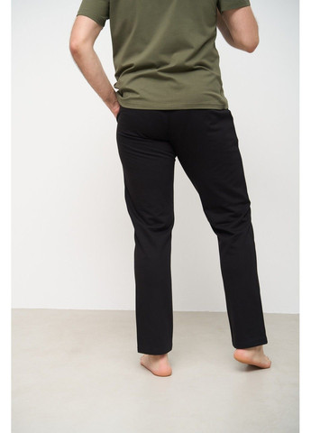 Піжама чоловіча COTTON BASIC футболка хакі + штани прямі чорні Handy Wear (293275177)