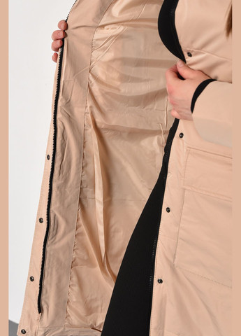 Бежевая демисезонная куртка женская демисезонная бежевого цвета Let's Shop