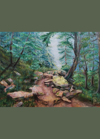 Картина маслом "Лесная тропа в Карпатах", живопись 40*50 Avon (316450457)