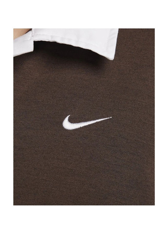 Женская кофта Sportswear Essential Wooversized Long-Sleeve Polo Brown Nike (365962649)
