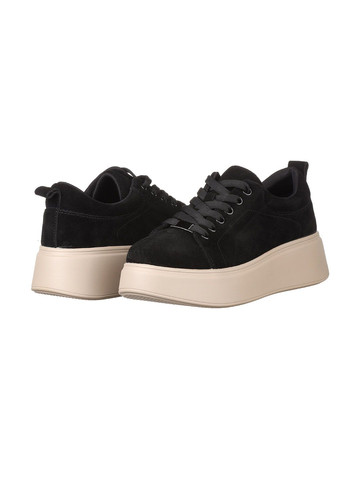 Женские кроссовки из замши 95А-37 Hengji чёрные демисезоны (352478096)