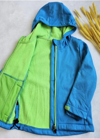 Голубая демисезонная софтшел куртка на флисе водонепроницаемая softshell для мальчиков Lupilu Куртка