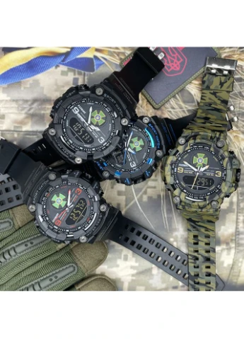Мужские часы 001BUDPS ДПС Черные с синим + коробка. (A-041764) Patriot (368994505)