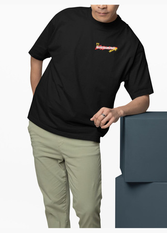 Чорна чоловіча футболка оверсайз «skateboarding» 1130154 чорна з коротким рукавом Mishe