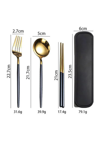 Набор столовых приборов в футляре, ложка, вилка, нож, Flat серебро и черный More (299841463)
