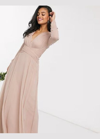 Пудрова святковий сукня Asos однотонна