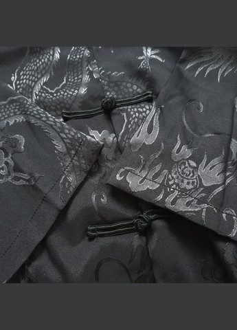 Атласова чорна сорочка з драконами оверсайз прямого крою аніме харадзюку японська китайська естетика унісекс велика гранж панк No Brand (316259282)