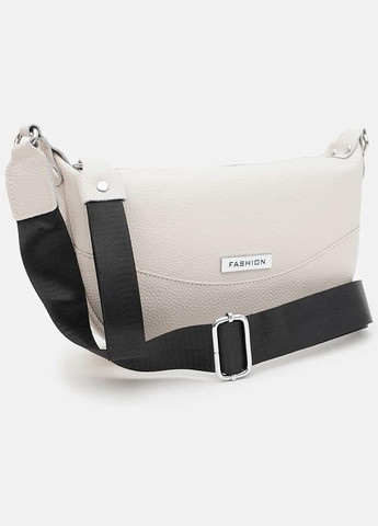 Сумка крос-боді через плече жіноча шкіряна з широким ременем маленька Білий 35589 Borsa Leather (336889586)
