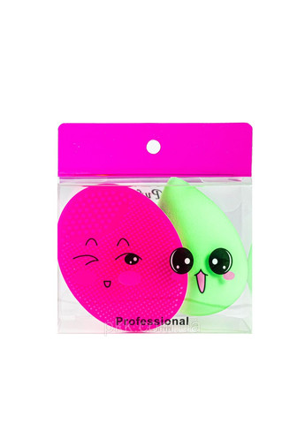 Набір для обличчя 2 в 1 Puffy спонж для макіяжу та щітка для вмивання No Brand (302722320)