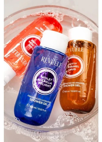 Гель для душа парфюмированный увлажняющий VIOLET VANILLA DELIGHT 400 мл REVUELE Гель для душу (398850569)