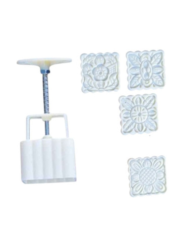 Пресформа квадратна для місячних пряників, сирників, печива No9 4 штуки квіти No Brand 7036 (325452703)