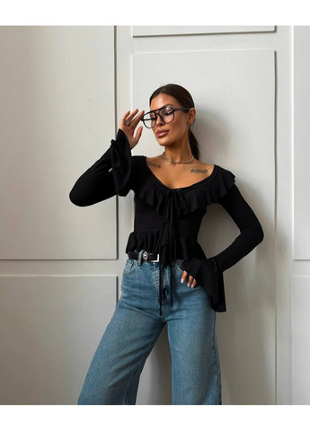 Женская блуза с рюшами и декоративными завязками. Україна (360897877)