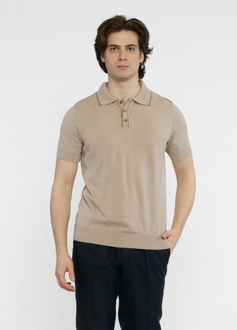 Бежевая футболка-поло мужское бежевое для мужчин Arber однотонная