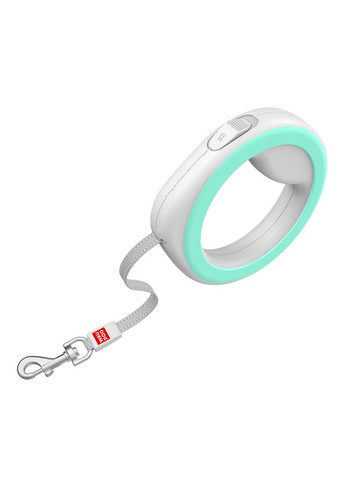 Повідець-рулетка для собак R-leash, кругла,, до 40 кг, 2,9 м, світловідбиваюча стрічка салатовий WAUDOG (323487149)