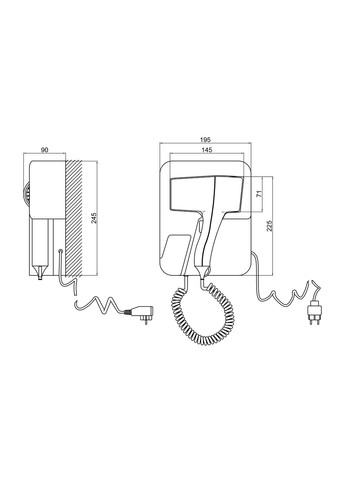 Фен настінний 1200 Вт Qtap F1200RNP (322127453)