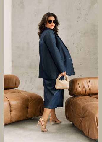 Синий женский пиджак Minova однотонный - демисезонный