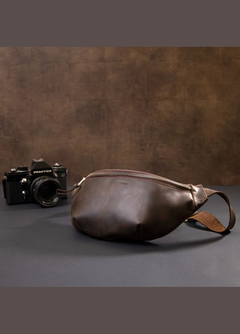 Бананка в матовой коже 11154 Коричневый Grande Pelle (298570873)