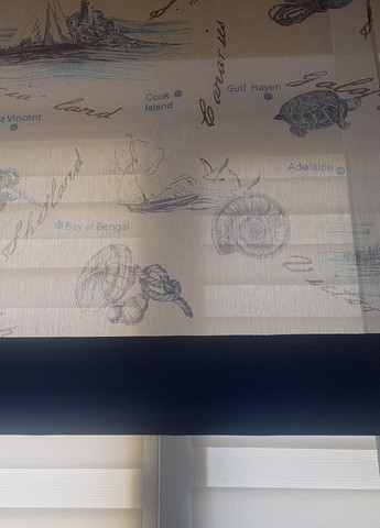 Комплект панельных занавесок Морская тема 3шт карниз 150см синий с белым (6_7п) Firanka Kids (321000404)