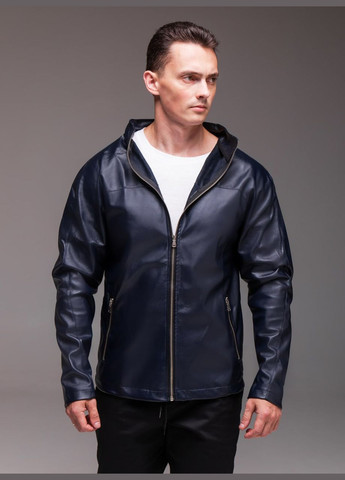 Темно-синяя демисезонная базовая куртка под кожу Vakko