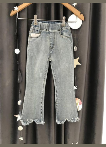 Голубые демисезонные клеш джинсы клеш для девочки BabyStyle