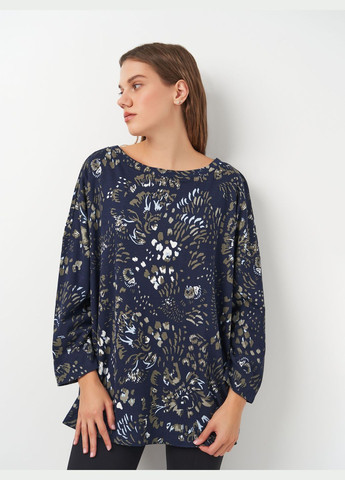 Тёмно-синяя блуза из вискозы C&A