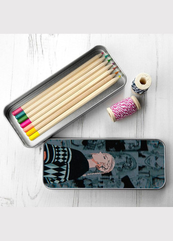 Органайзер для канцелярського приладдя металевий, кейс для дрібниць Токійські месники #007 7*18 см Silver No Brand (309153508)