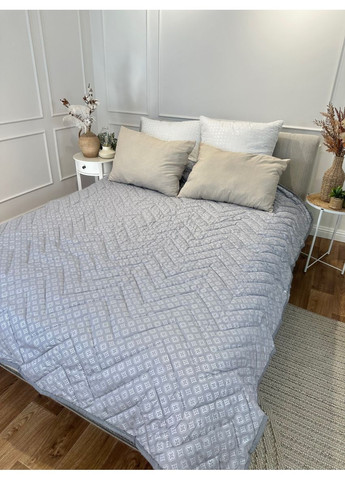 Одеяло полуторное стеганное всесезонное из холофайбера на кнопках 21448 145х210 см серое Leri Max (365719020)
