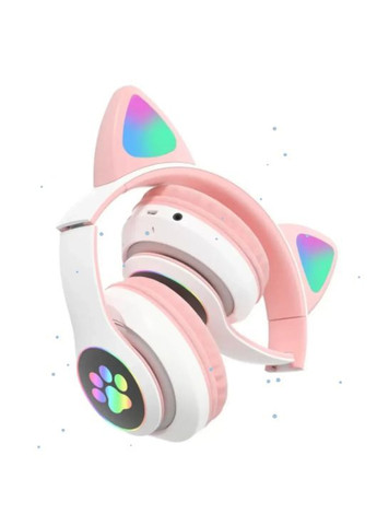 Беспроводные наушники с ушками, STN-28, Розовые / Bluetooth наушники / Детские наушники с подсветкой No Brand (373220936)