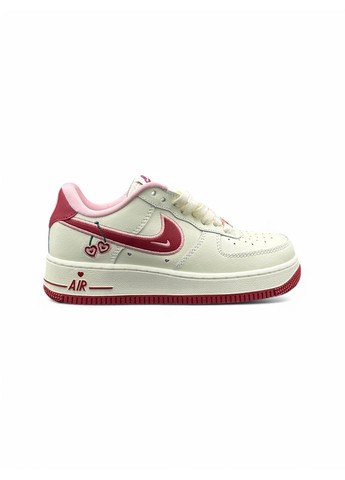 КРОССОВКИ ЖЕНСКИЕ NIKE AIR FORCE 1 LOW CHERRY НАЙК АИР ФОРС 1 ПРЕМИУМ No Brand комбинированные демисезоны (367171301)
