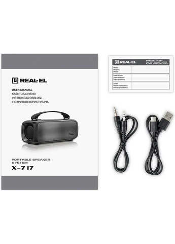 Портативна акустика X-717 Black (EL121600021) [134892] Real-El (400894893)