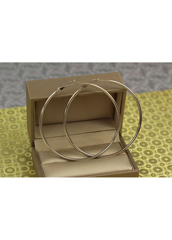 Сережки кільця гладкі 6 см сріблясті love-shopping Xuping Jewelry (354657659)