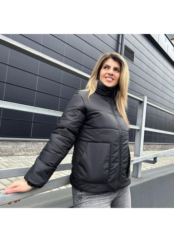 Черная демисезонная демисезонная куртка с синтепоном Fashion