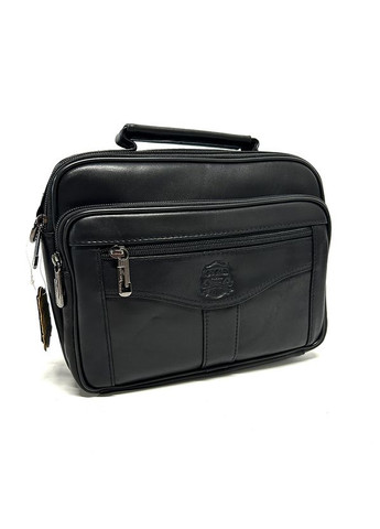 Чорна шкіряна чоловіча маленька сумка барсетка з ручкою та ремінцем через плече Oscar (305821980)