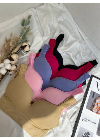 Жіночий топ 3D безшовний Push-Up / Жіночий топ бежевий з формованою чашкою / Безшовний еластичний жіночий топ No Brand (369637229)