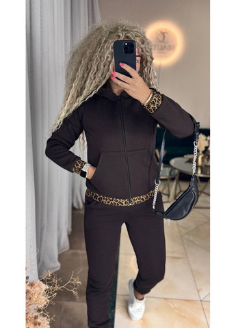 Костюм двійка тринитка на флісі+дорога фурнітура,штани та кофта з капюшоном Україна (352253592)