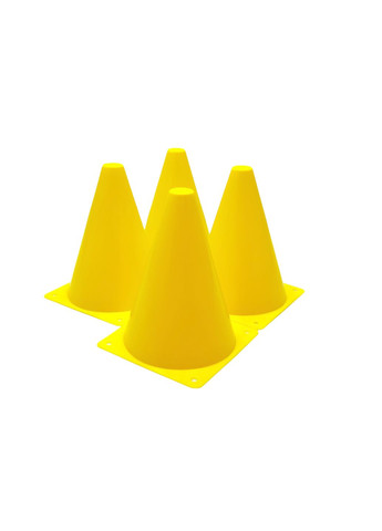 Конуси-фішки спортивні 17 см (набір з 4 штук) жовті EasyFit (361081703)