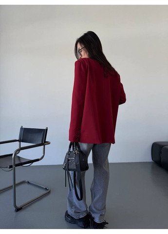 Бордовый женский женский пиджак Гермес однотонный - всесезон