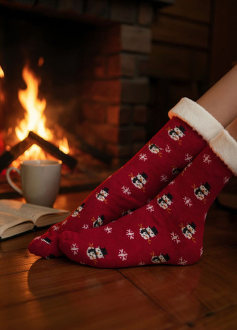 Різдвяні тапочки-шкарпетки Christmas slipper socks Unisex з хутром всередині і гальмами на підошві Lidl (363020752)